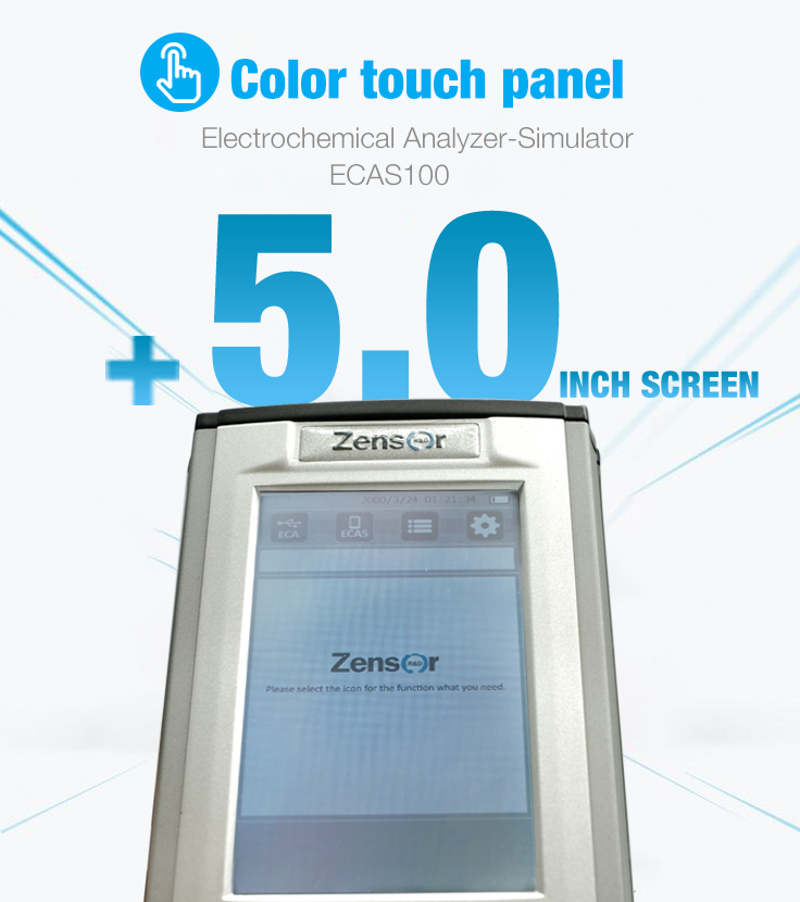 5.0touch panel of electrochemical potentiostat/simulator-Zensor R&D-ECAS100